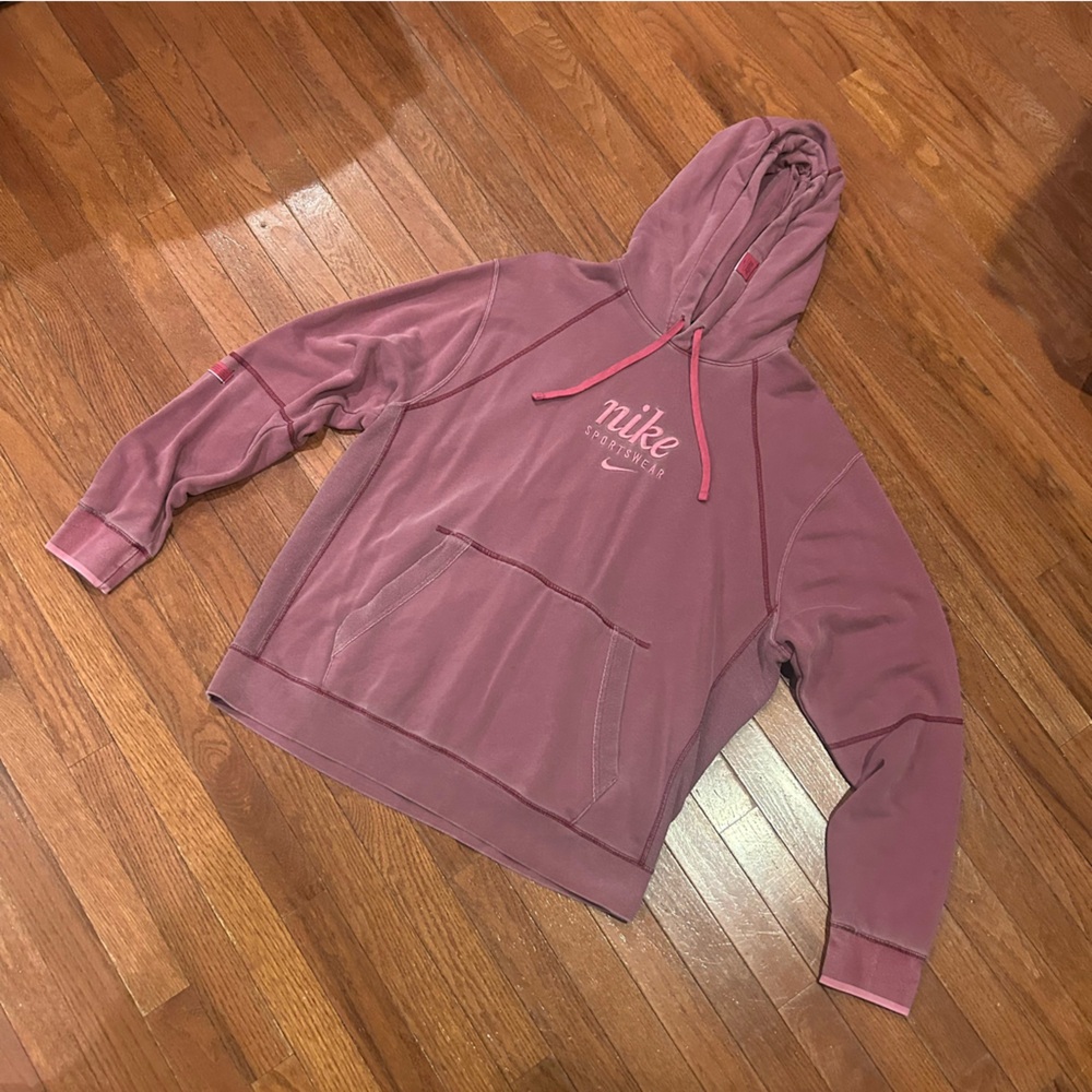 NIKE Washed Pullover Hoodie Rare Find Adult size XL Lots of Nike Detail